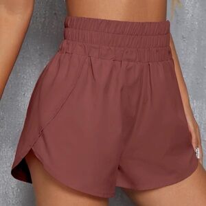 High-Rise Dusty Rose Athletic Shorts for Women
